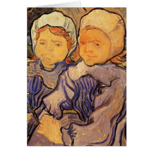 Van Gogh, Dos Niños, Arte Impresionista Vintage