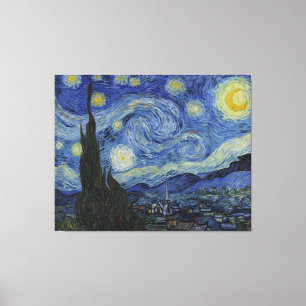 Van Gogh - Impresión de tela nocturna estelar