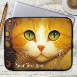Van Gogh Inspiró la funda de la computadora para p<br><div class="desc">Manga portátil con una colorida pintura de un bonito gatito al estilo de van Gogh. El texto es opcional.</div>