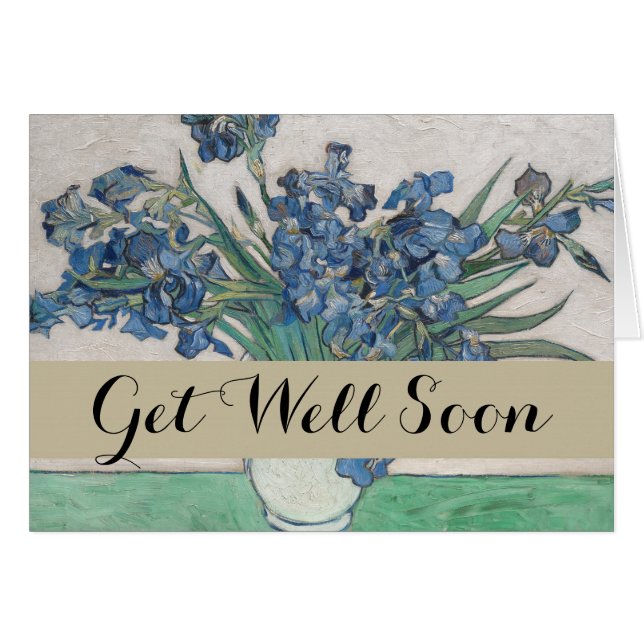 Van Gogh Iris Vase Painting Impressionism (Anverso (Horizontal))