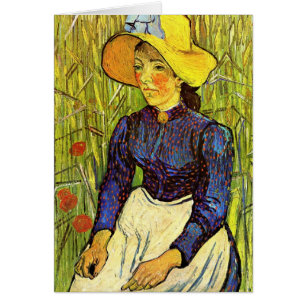 Van Gogh, joven campesina con Gorra de paja