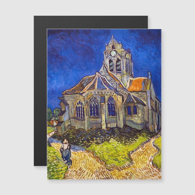 Van Gogh - La Iglesia en la carta magnética de Auv (Anverso/Reverso)