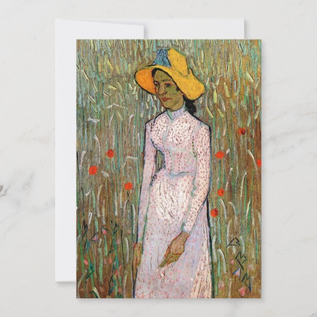 Van Gogh, Muchacha de pie; fondo de trigo (Anverso)