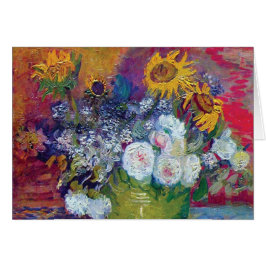 Van Gogh - Naturaleza muerta con rosas y girasoles