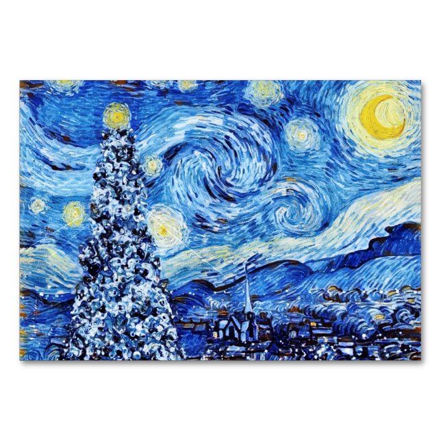 Van Gogh - Noche Starry - Tarjeta de mesa para Nav (Anverso)