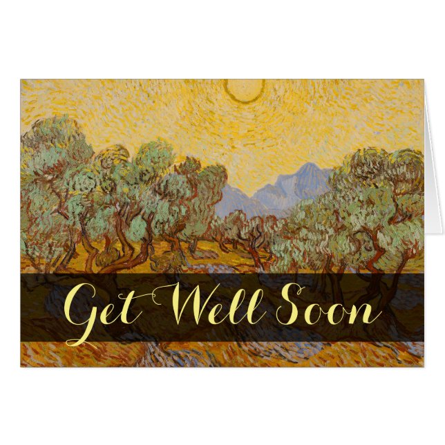 Van Gogh Olive Trees cielo amarillo (Anverso (Horizontal))