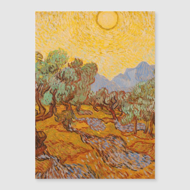 Van Gogh Olive Trees cielo amarillo (Anverso)