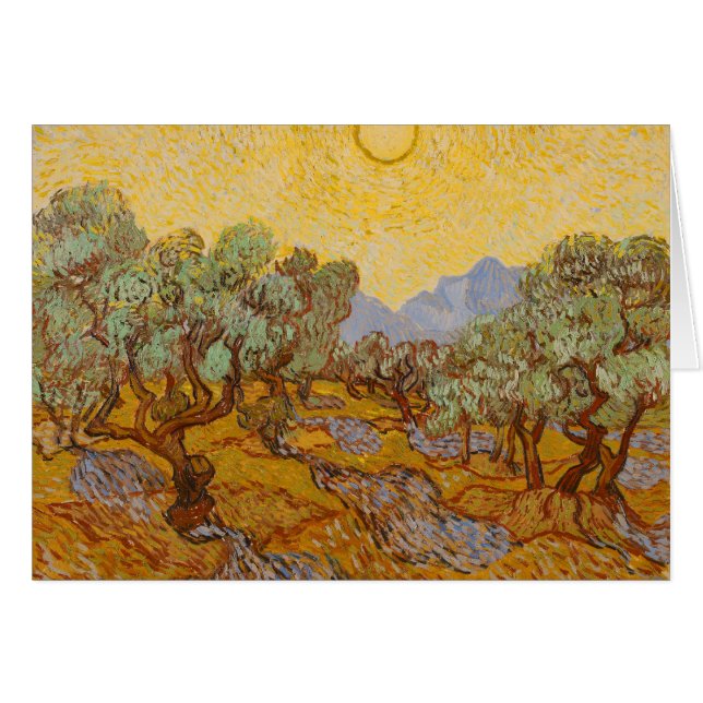 Van Gogh Olive Trees cielo amarillo (Anverso (Horizontal))