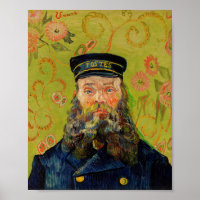 Van Gogh Postman. Arte de impresionismo vertical