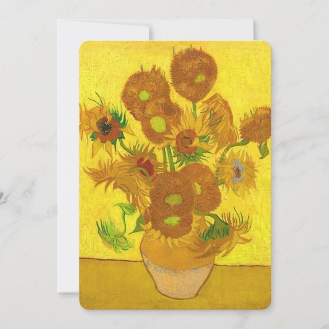 Van Gogh Quince Girasoles En Un Bella Artes De Vas (Anverso)