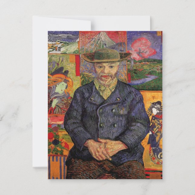 Van Gogh, retrato de Père Tanguy, arte vintage (Anverso)