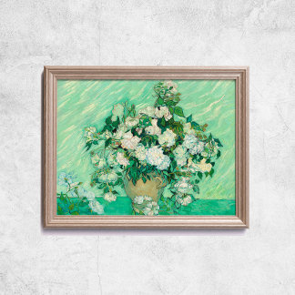 Van Gogh Rosas Vieja Pared Famosa de Arte