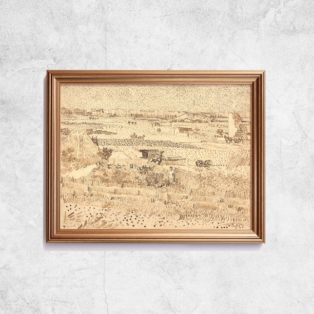 Van Gogh Sketches Cosecha El Arte De La Llanura (Van Gogh Sketches Harvest The Plain Art Poster
)
