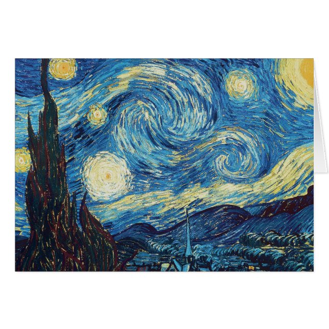 Van Gogh Starry Night Classic Impresionsionist Art (Anverso (Horizontal))