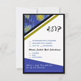 Van Gogh Starry Night Style RSVP boda