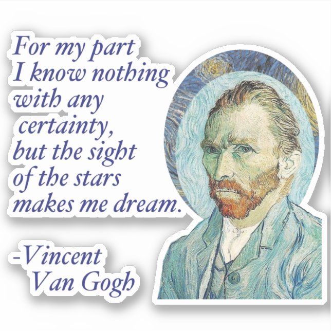 Van Gogh Stars Dream Vinyl Pegatina (Anverso)