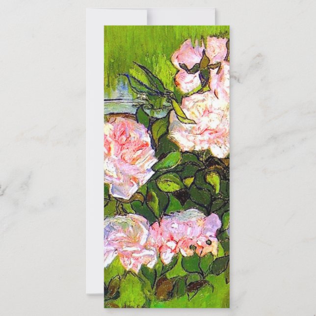 Van Gogh Still Life with Pink Roses Card (Anverso)