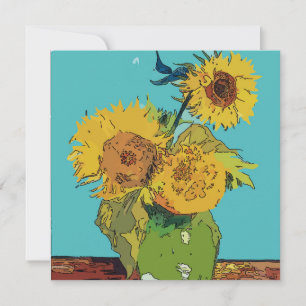 Van Gogh Style Resumen de girasoles