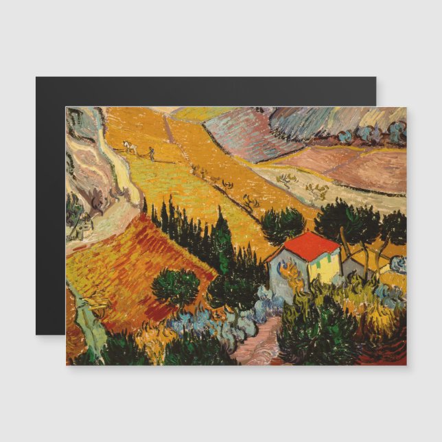 Van Gogh - Tarjeta Magnética Plowman de Paisaje (Anverso/Reverso)