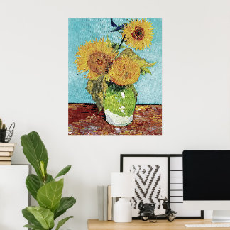 Van Gogh Tres Girasoles Arte Original Obra Maestra