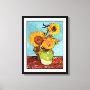 Van Gogh - Tres Girasoles En Un Jarrón - Arte Fino