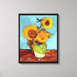 Van Gogh - Tres Girasoles En Un Jarrón - Arte Fino