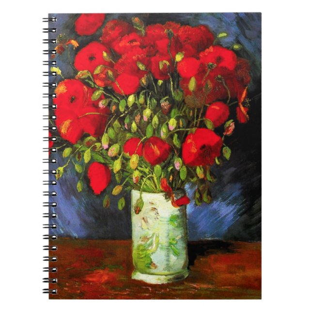 Van Gogh Vase Con Cuaderno De Camionetas Rojas (Frente)