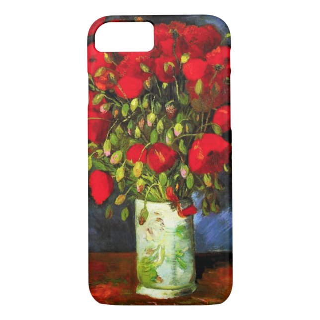 Van Gogh Vase Con Rojo Poppies iPhone 7 funda (Reverso)