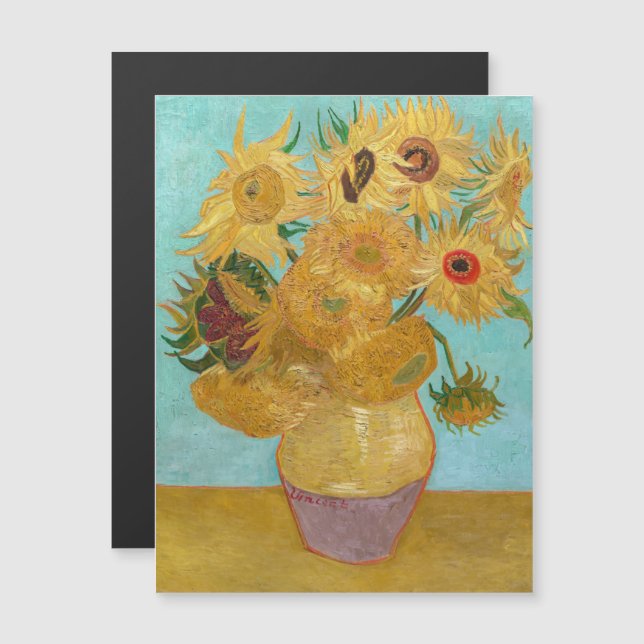 Van Gogh - Vase con tarjeta magnética de 12 giraso (Anverso/Reverso)