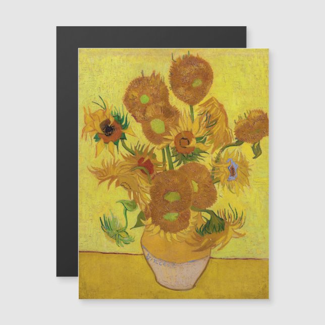 Van Gogh - Vase con tarjeta magnética de 15 giraso (Anverso/Reverso)