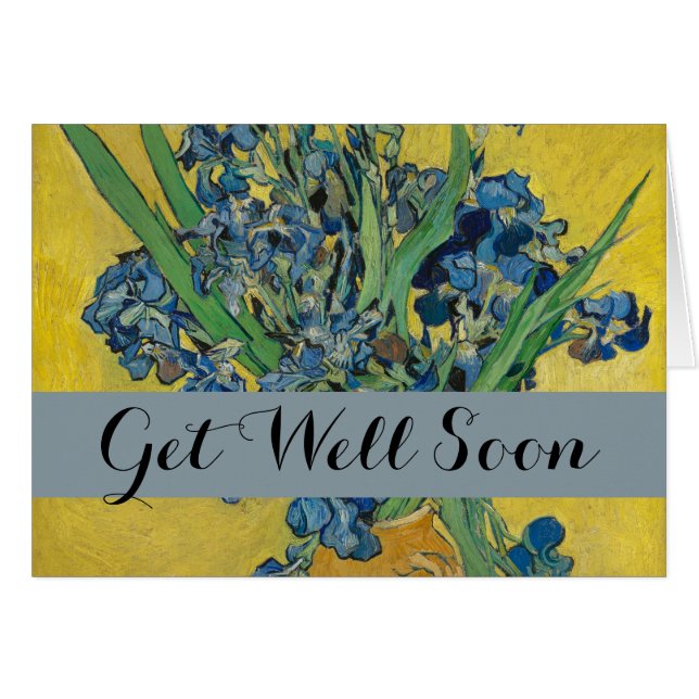 Van Gogh Vase with Irises Classic Impressionism (Anverso (Horizontal))