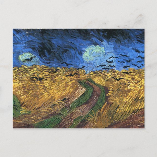 Van Gogh Wheatfield Con Postal Crows (Anverso)