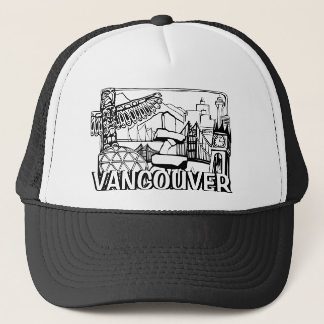 Vancouver BC Caps Souvenir Trucker Caps y Gorras (Anverso)