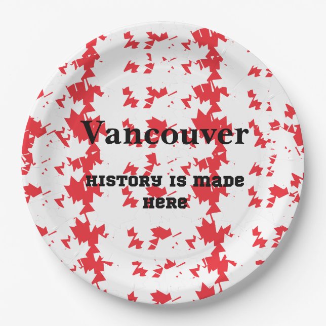 Vancouver Fútbol 2026  Juego de Platos de Fiesta (Anverso)