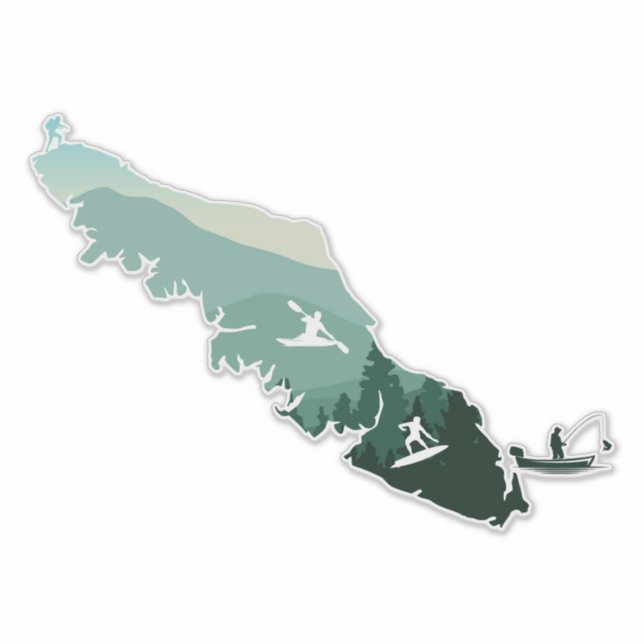 Vancouver Island West Coast Design Vinyl Pegatina (Anverso)