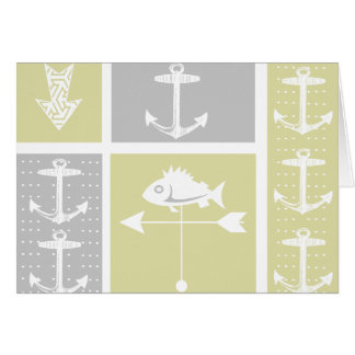 Vane del clima de peces náutico amarillo y gris