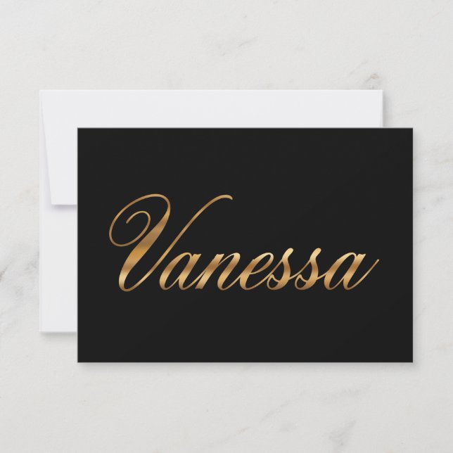 Vanessa gold Design Lettering Karte (Anverso)