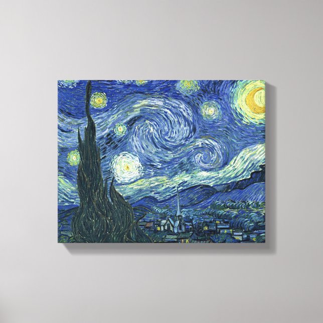 VanGogh Starry Noche Lienzo envuelto (Anverso)