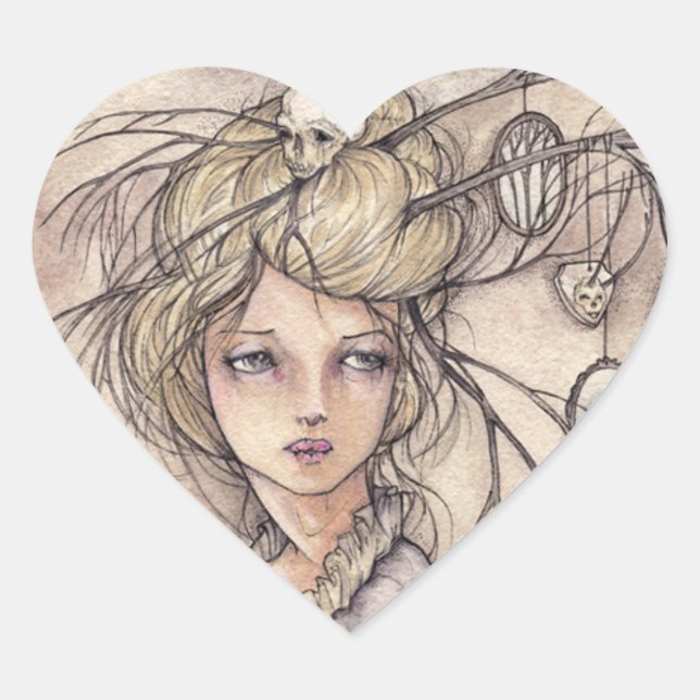 Vanitas Heart Pegatina (Anverso)