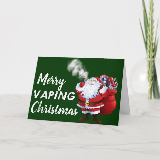VAPE | Tarjeta de vacaciones Merry Vaping Santa Na (Anverso)