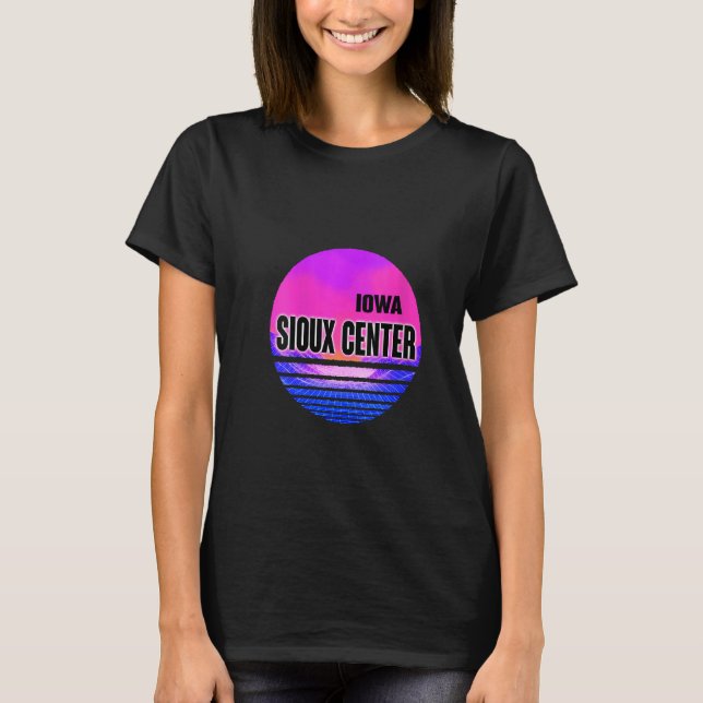 Vaporwave Iowa V de la camiseta del centro de Siou (Anverso)