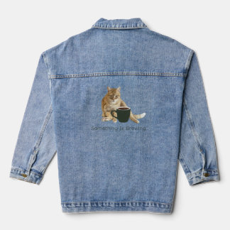 Vaquera Algo Está Preparando La Chaqueta Denim