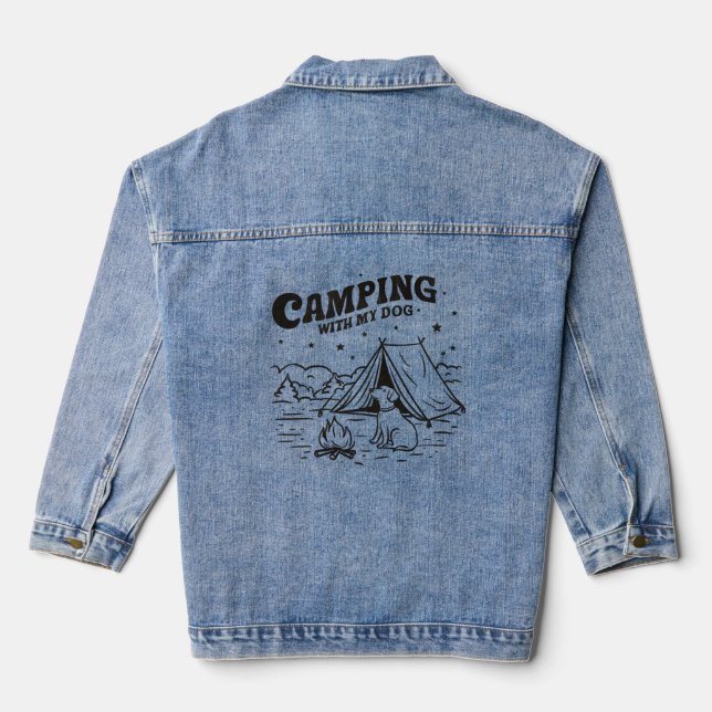 Vaquera Camping con mi perro - Chaqueta Denim al aire libr (Reverso )