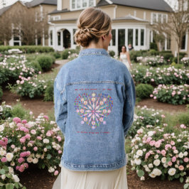 Vaquera Chaqueta Artsy Fashion Pink Blue Peace Heart Denim