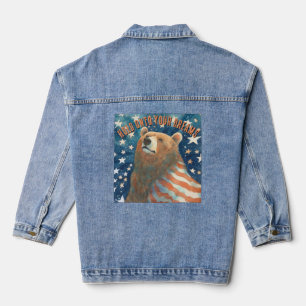 Vaquera Chaqueta de Denim con estampas y tiras de ensueño