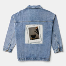 Chaqueta de denim con ilustración de té