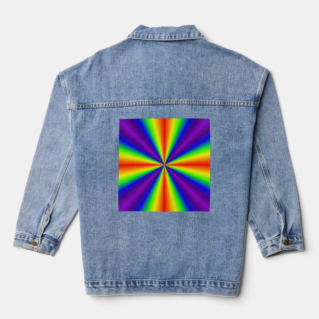 Vaquera Chaqueta de Denim Cruz Arcoiris (Reverso )
