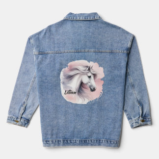 Vaquera Chaqueta de Denim de Caballo Blanco Personalizado
