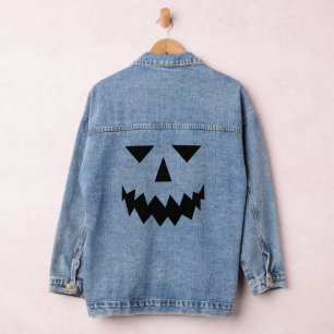 Vaquera Chaqueta de Denim de calabaza negra