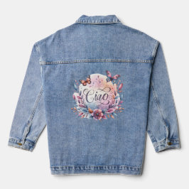 Vaquera Chaqueta de Denim de mariposa acuarela de Ciao
